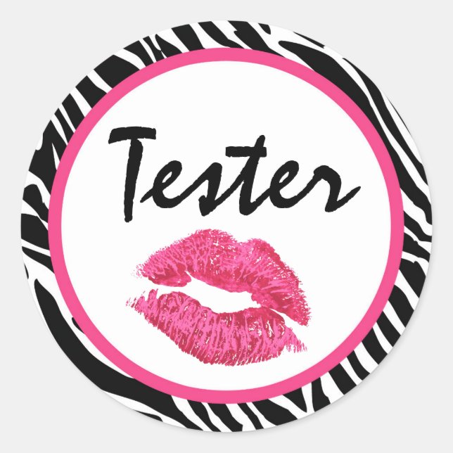 Adesivo Distribuidor de Lipstick Tester Zebra Kiss (Frente)