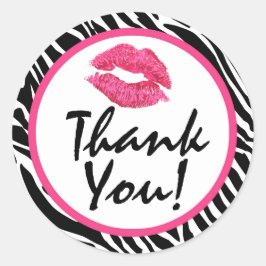 Adesivo Distribuidor de Lipstick Zebra Kiss Lábios Obrigad