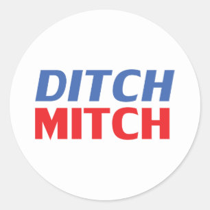 Adesivo "Ditch Mitch" azul vermelho branco