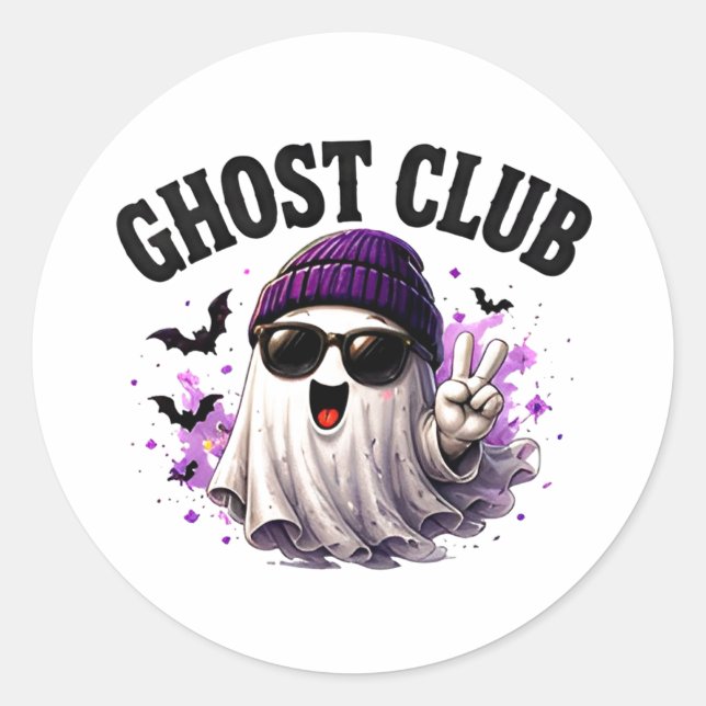 Adesivo 🎃 Dito de Halloween de Fantasma Fofo 👻 (Frente)