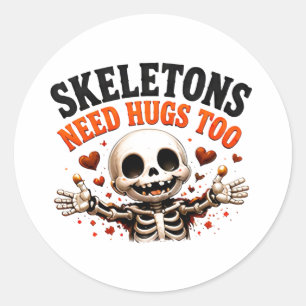 Adesivo 🤍 Dito Divertido de Esqueleto de Halloween 💀