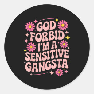Adesivo Dito engraçado Deus me livre sou um gângster sensí