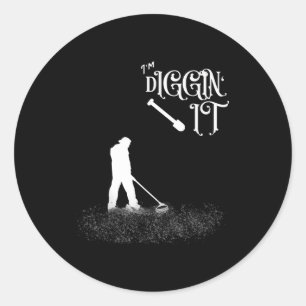 Adesivo Dito Engraçado Estou Cavando - Detector de Metal,
