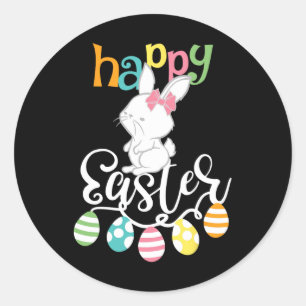 Adesivo Ditos Felizes Páscoa Ovo Groovy Bunny Coelho Crian