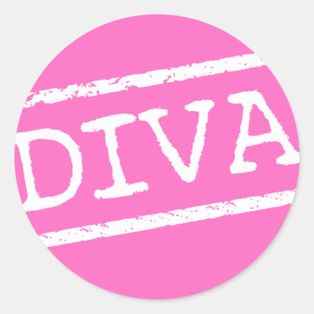 ADESIVO "DIVA" CLÁSSICO ROUND STICKER (Frente)