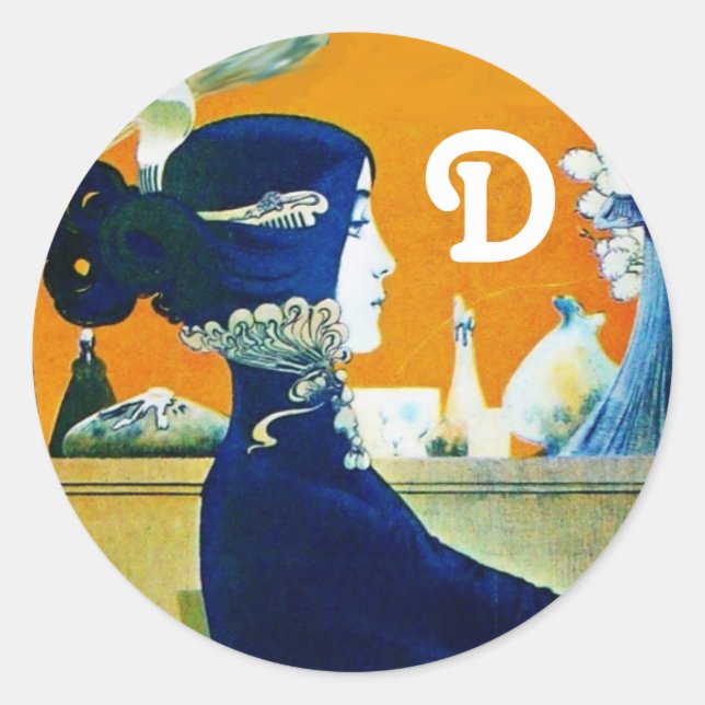 ADESIVO DIVA EM AZUL, MONOGRAMA DE FASHION BELEZA (Frente)