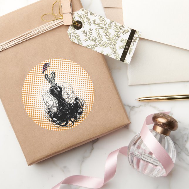 Adesivo Diva Fashion Sticker Orange Retro Pontos (Presentear)