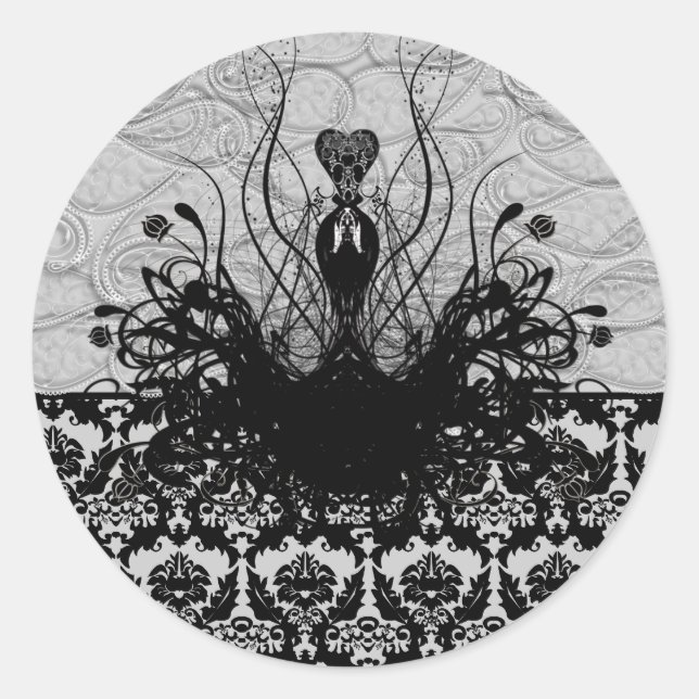 Adesivo Diva Fashion Sticker - Preto e Cinza (Frente)