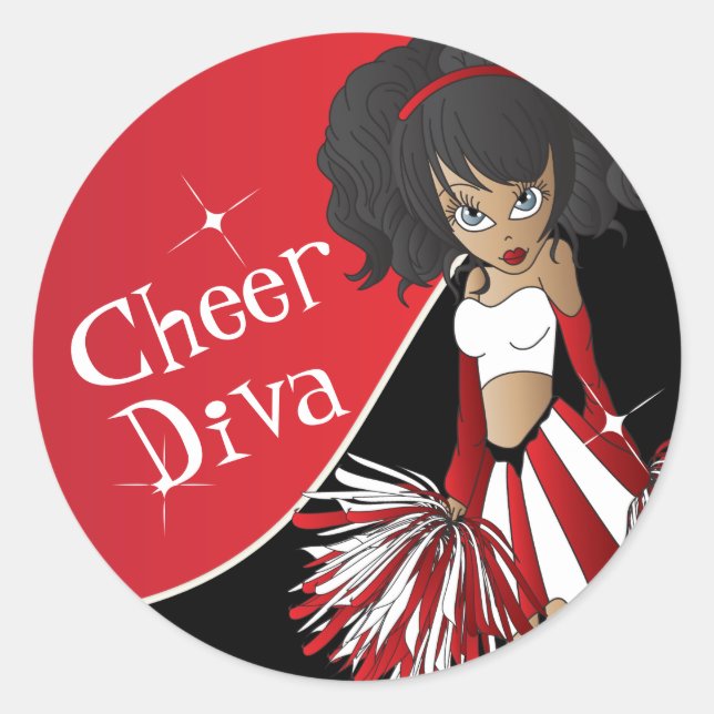 Adesivo Diva Girl 📣 Cheerleader Vermelho (Frente)