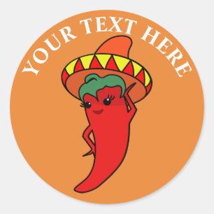 Adesivo Divã Mexicana do Chapéu de Sol Kawaii Vermelho Que