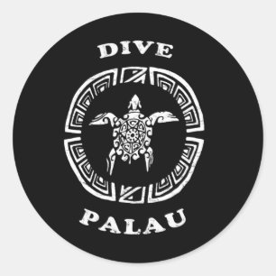 Adesivo Dive Palau Vintage Retro Tril Tartaruga Férias