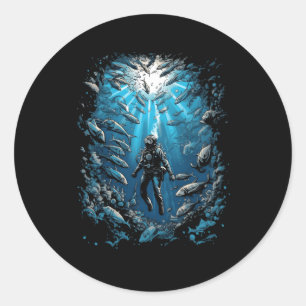 Adesivo Diver Shark Scuba Merging Ocean Underwa