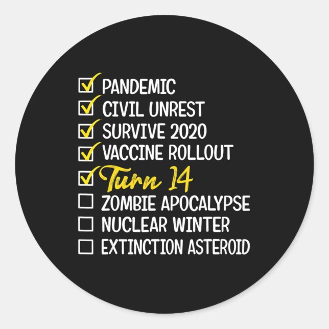 Adesivo Diversão 14 Birthday Dif 14 Anos Quarentena 202 (Frente)