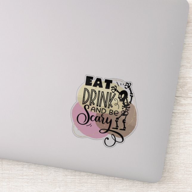 Adesivo Diversão, asquerosa citação do Dia das Bruxas (Detalhe)