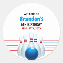 Adesivo Diversão Azul e Boliche Vermelha Crianças 6 de Ani