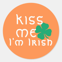 Adesivo Diversão Beija-me Sou um Irlandês Laranja Verde Lu