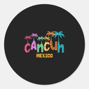 Adesivo Diversão Cancun México Palmeira Tipografia Colorid