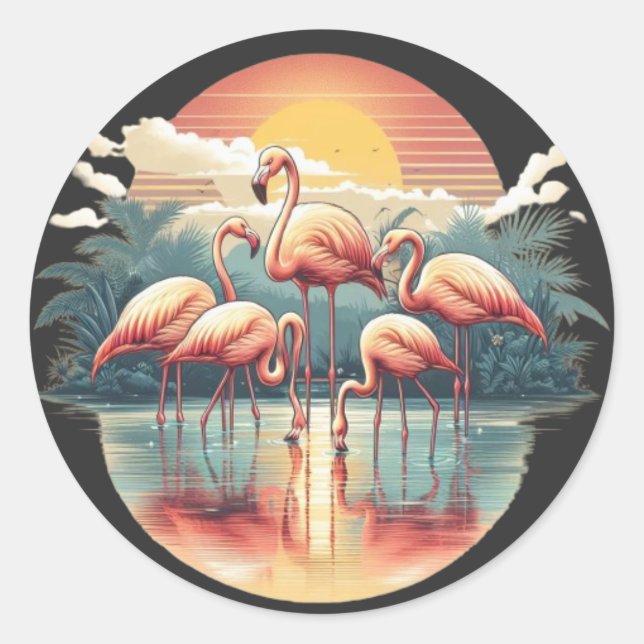 Adesivo Diversão da família Flamingo (Frente)