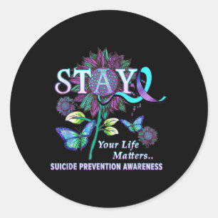 Adesivo Diversão Da Prevenção Suicida Consciência Mantenha