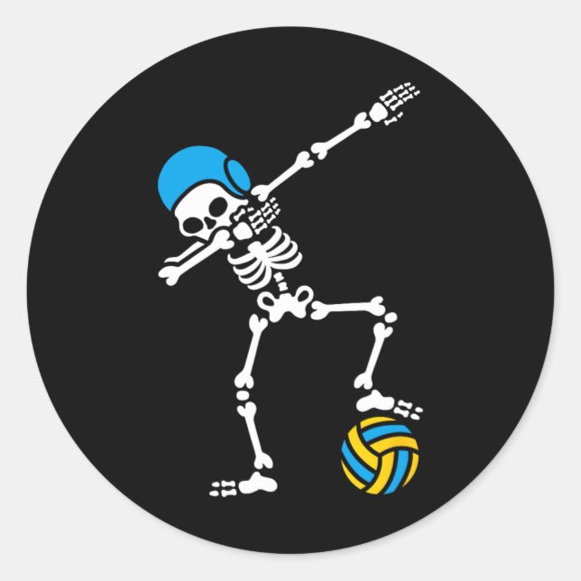 Adesivo Diversão Dab dabbing skeleton Água polo natação Ha (Frente)