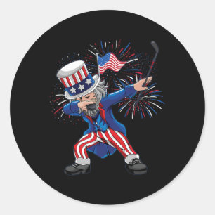 Adesivo Diversão Dabbing Tio Sam Ice Hockey Indepedância