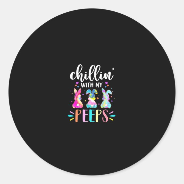 Adesivo Diversão De Chillin Com A Minha Páscoa De Tie Dye  (Frente)