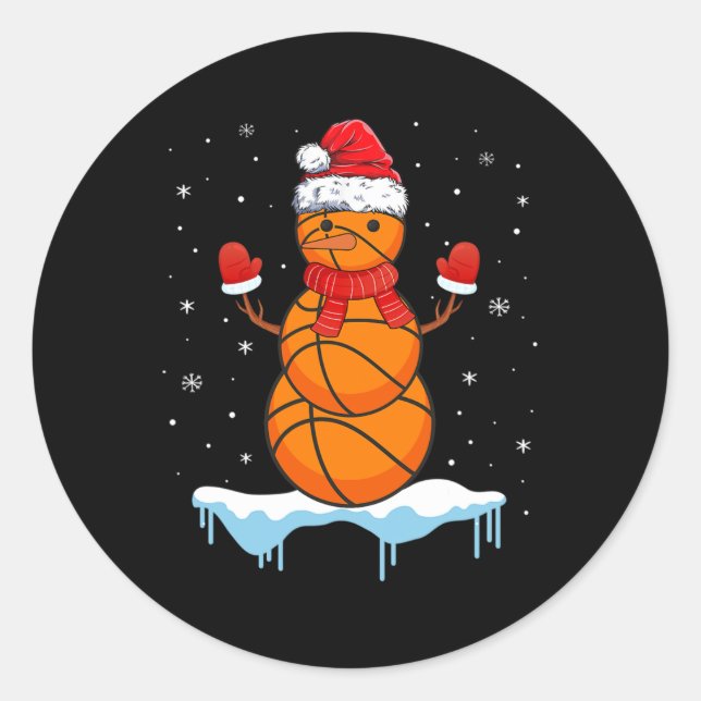 Adesivo Diversão de Papais noeis de basquete de Natal Snow (Frente)