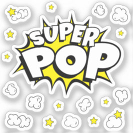Adesivo Diversão de POP SUPER! Com pipoca e estrelas | Ade