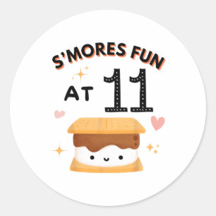 Adesivo Diversão de Smores Acampamento Aniversário 11 Anos