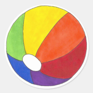 Adesivo Diversão de Verão da Bola de Praia do Orgulho gay 