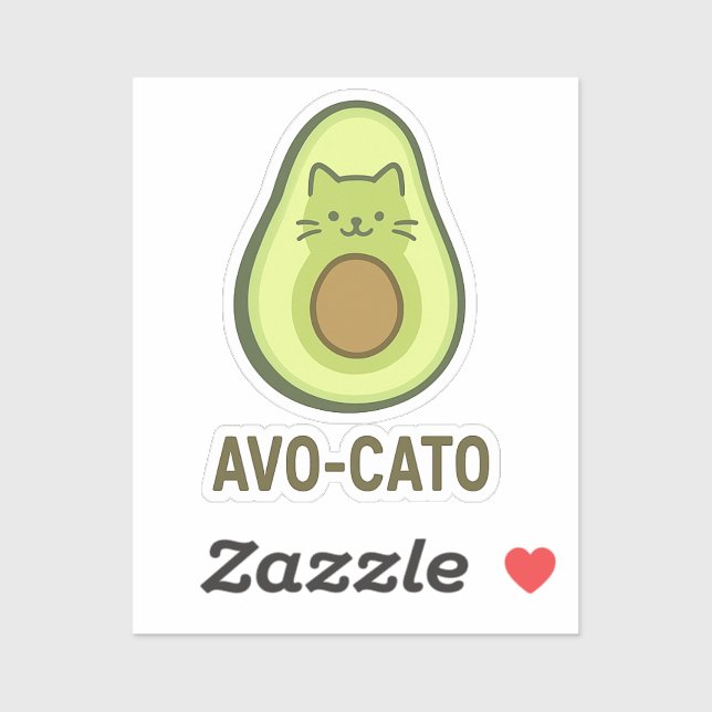 Adesivo Diversão Dizendo Avo Cato Humor Cat Avocado (Folha)