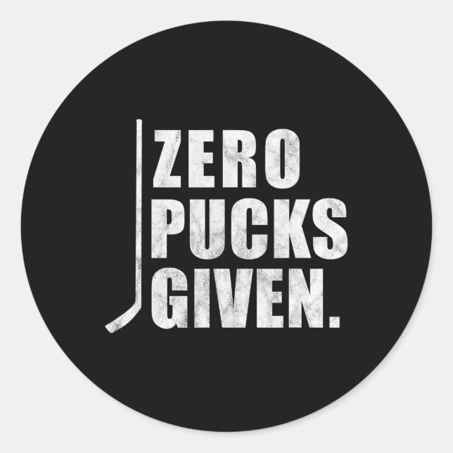 Adesivo Diversão do Hockey com Dificuldade Zero Pucks Dado (Frente)
