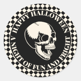 Adesivo Diversão e Medo Caveira Feliz Halloween