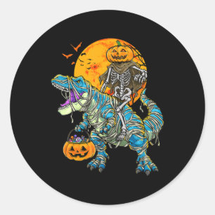 Adesivo Diversão Halloween Dinossaur T Rex Mummy Pumpkin C