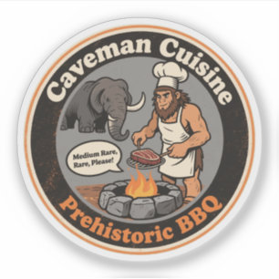 Adesivo Diversão Hilária com Churrasco Pré-Histórico
