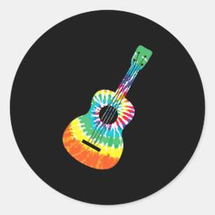 Adesivo Diversão Hippie Rainbow Tie Dye Acoustic Guitar P