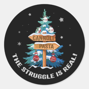 Adesivo Diversão italiana de natal Cannoli e Pasta Design