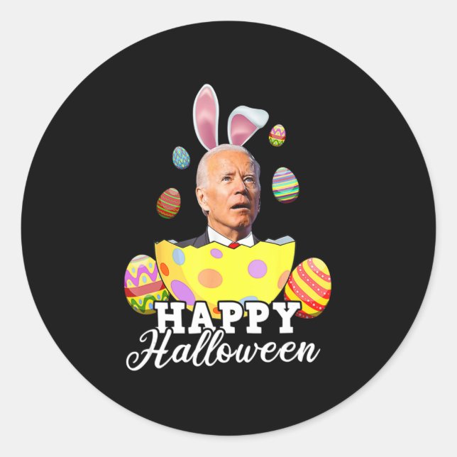 Adesivo Diversão Joe Biden Happy Halloween Fusera Páscoa C (Frente)
