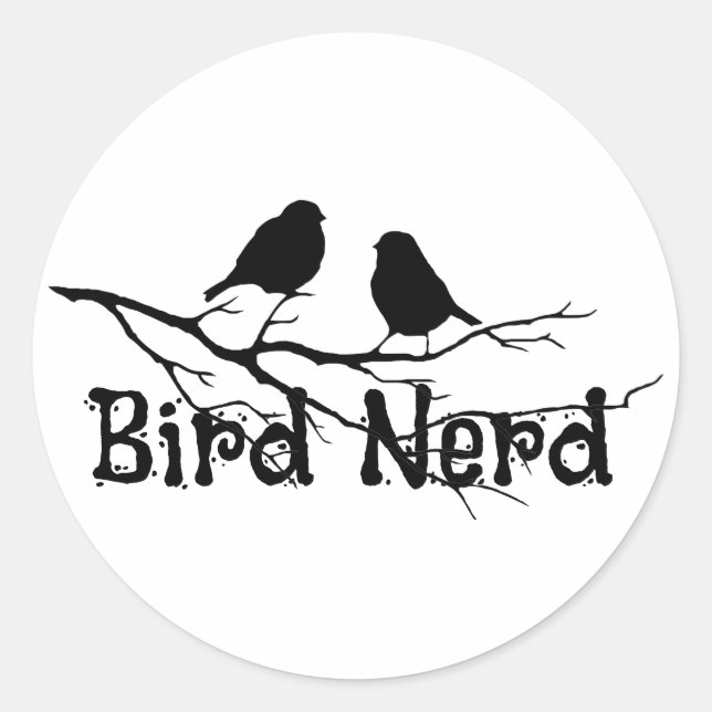 Adesivo Diversão para Pássaros Nerd Observador de Pássaros (Frente)