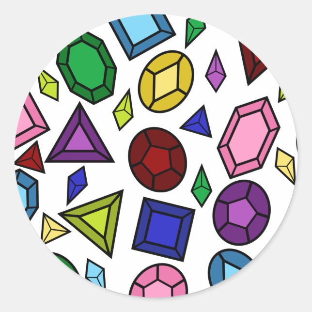 Adesivo Diversão Real do Arco-Íris Gemstones e Jewelry Pat (Frente)