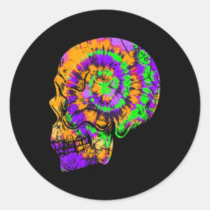 Adesivo Diversão Tie Dye Caveira Festiva Halloween Roxo Ve