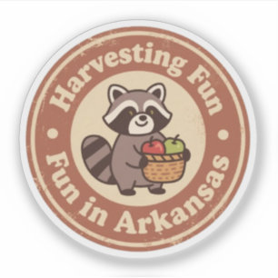 Adesivo Diversão Vintage em Arkansas Raccoon Harvesting