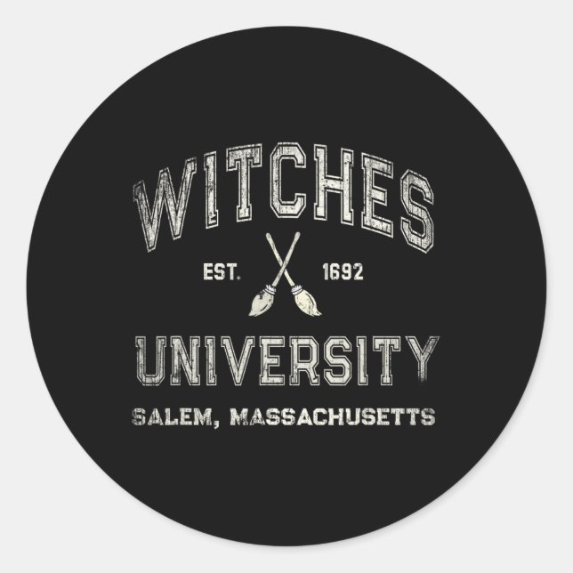 Adesivo Diversão Wiccan Witts University Salem Machusets W (Frente)