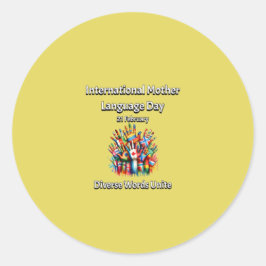 Adesivo Diversas Palavras Se Unem. Dia da Língua Mãe.