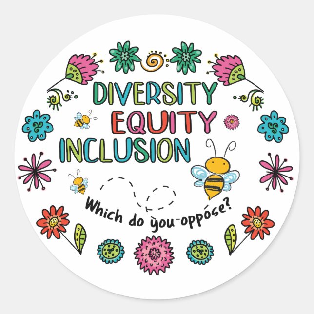 Adesivo Diversidade Equidade Inclusão (Frente)