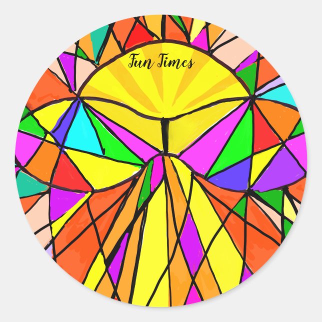 Adesivo Diversos Vezes Vinhetas Circulantes Multicores Mai (Frente)