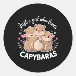Adesivo Divertida Uma Garota Que Ama Capybaras Capybara Le