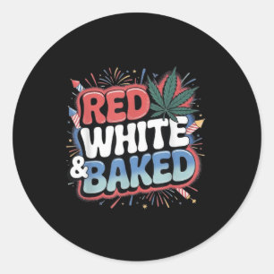 Adesivo Divertido 4 de Julho Vermelho Branco E Fumado de M