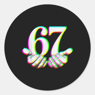 Adesivo Divertido 67 Mão Seis Sete Meme Gen Alpha Gíria De