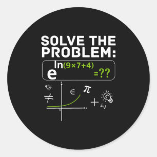 Adesivo Divertido 67 Meme de Matemática Resolva o Problema